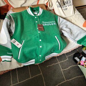 Mitchell & Ness Philadelphia Eagles Princess Diana Team Varsity Jacket SMALL NWT